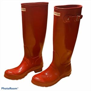 Hunter Original Tall Gloss Red Rain Boot Women’s